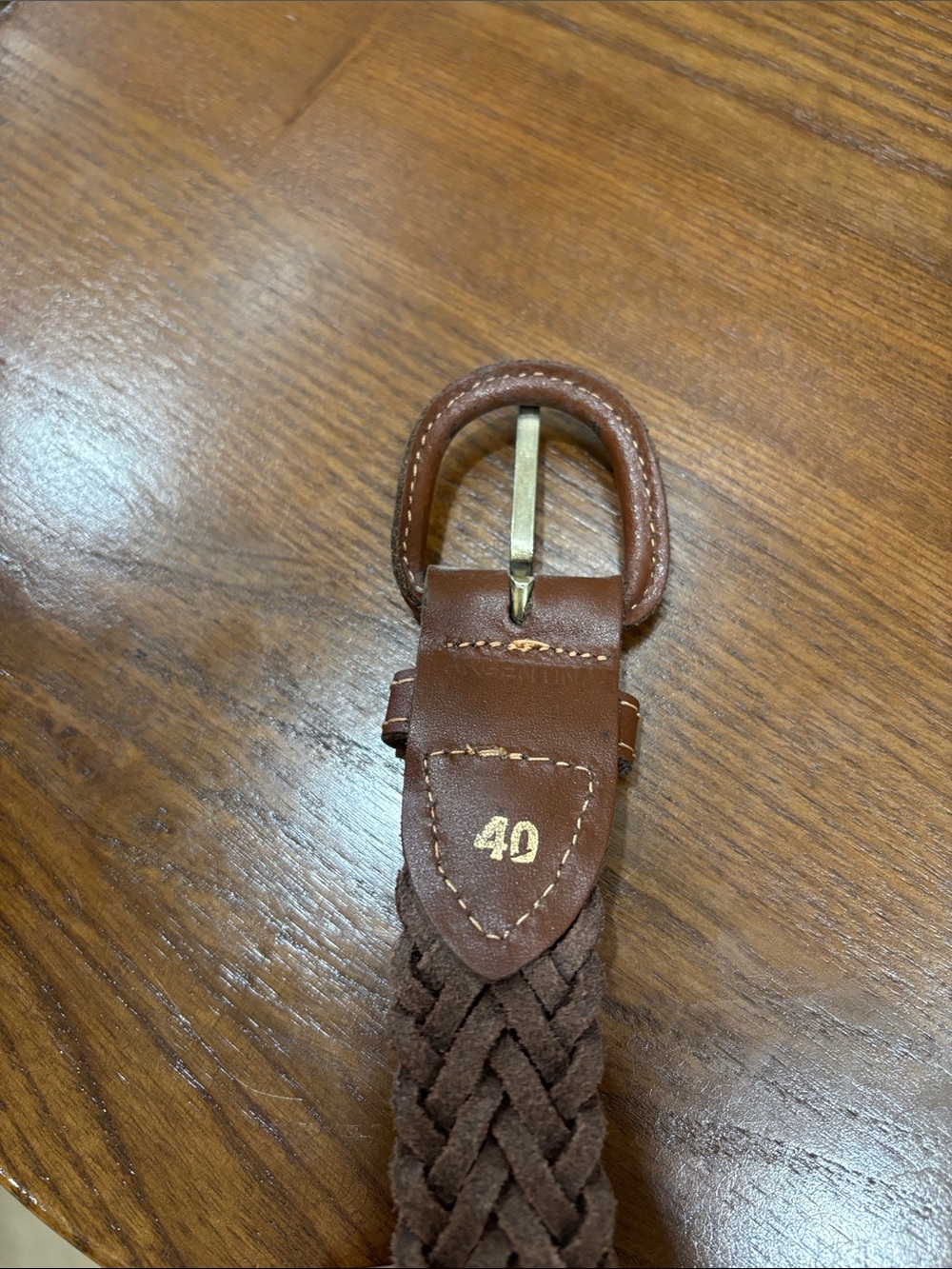 Brown Braided Leather Belt for Men - Picture 3 of 5
